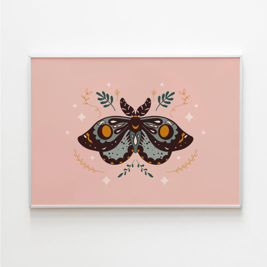 Moth Print in Dusky Pink