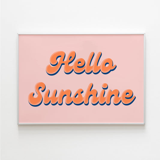 Hello Sunshine Print in Pale Orange