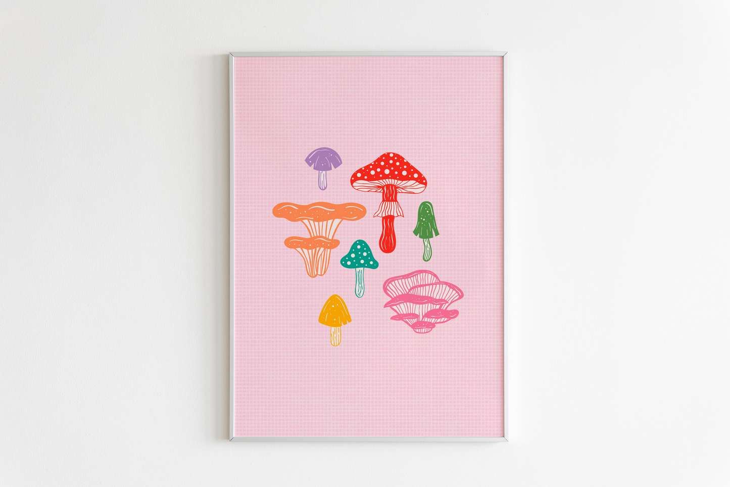 Mushrooms Print in Pink