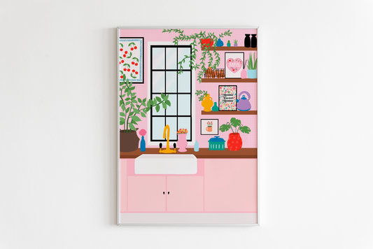 Pink Kitchen Print