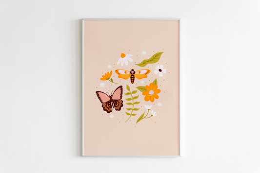 Moth & Butterfly Print