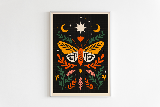 Limited Edition Celestial Moth Print - A4