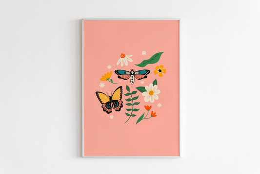 Moth & Butterfly Print