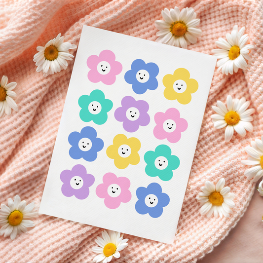 Smiling Flowers Card - A6 Greetings Card