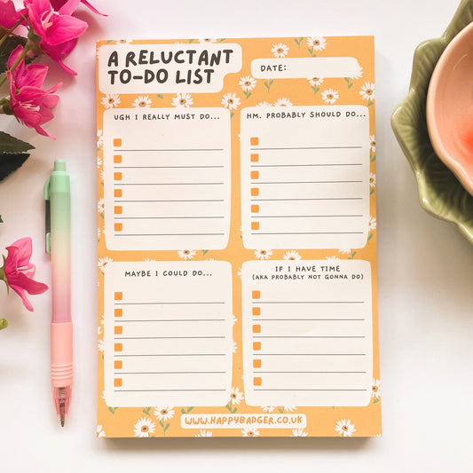 A5 Reluctant To-Do list Notepad - 100 Pages