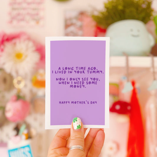 Funny Mother's Day Card - Purple A6 Greetings Card
