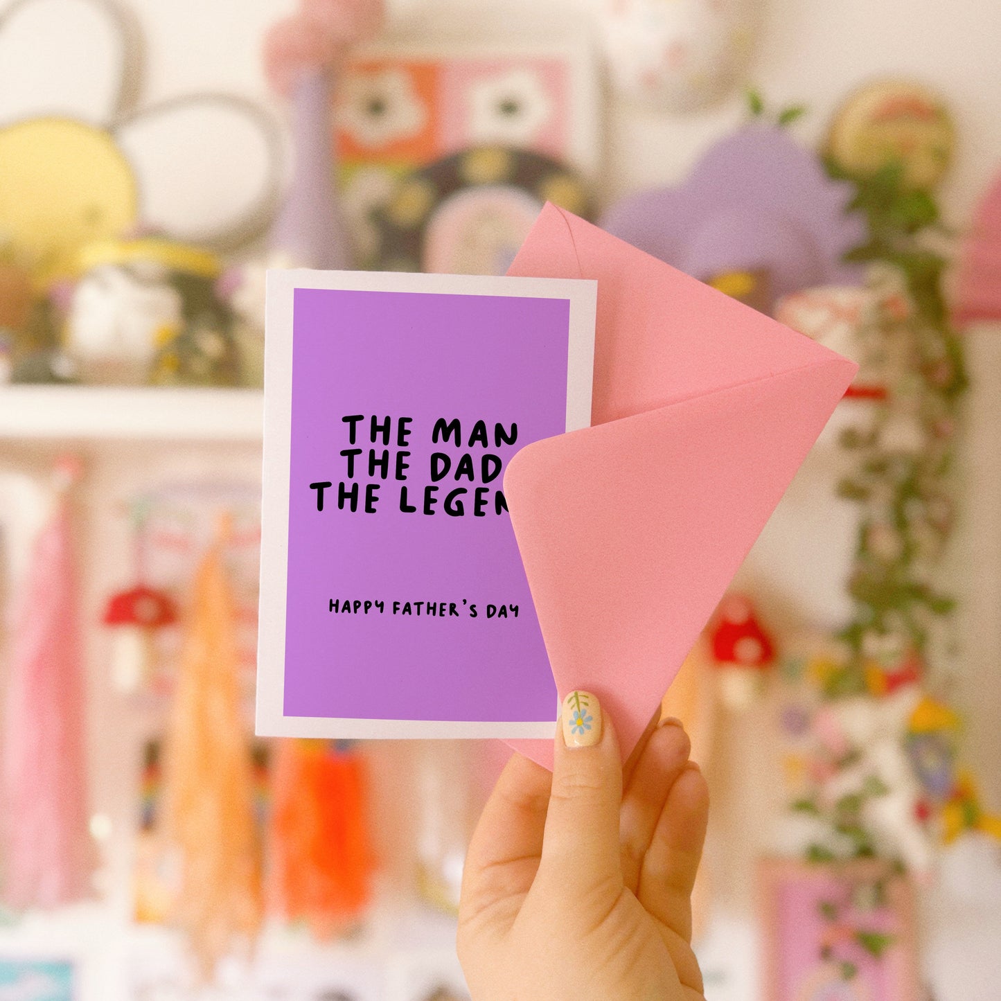 The Man The Dad The Legend - Father's Day Card - Purple A6 Greetings Card