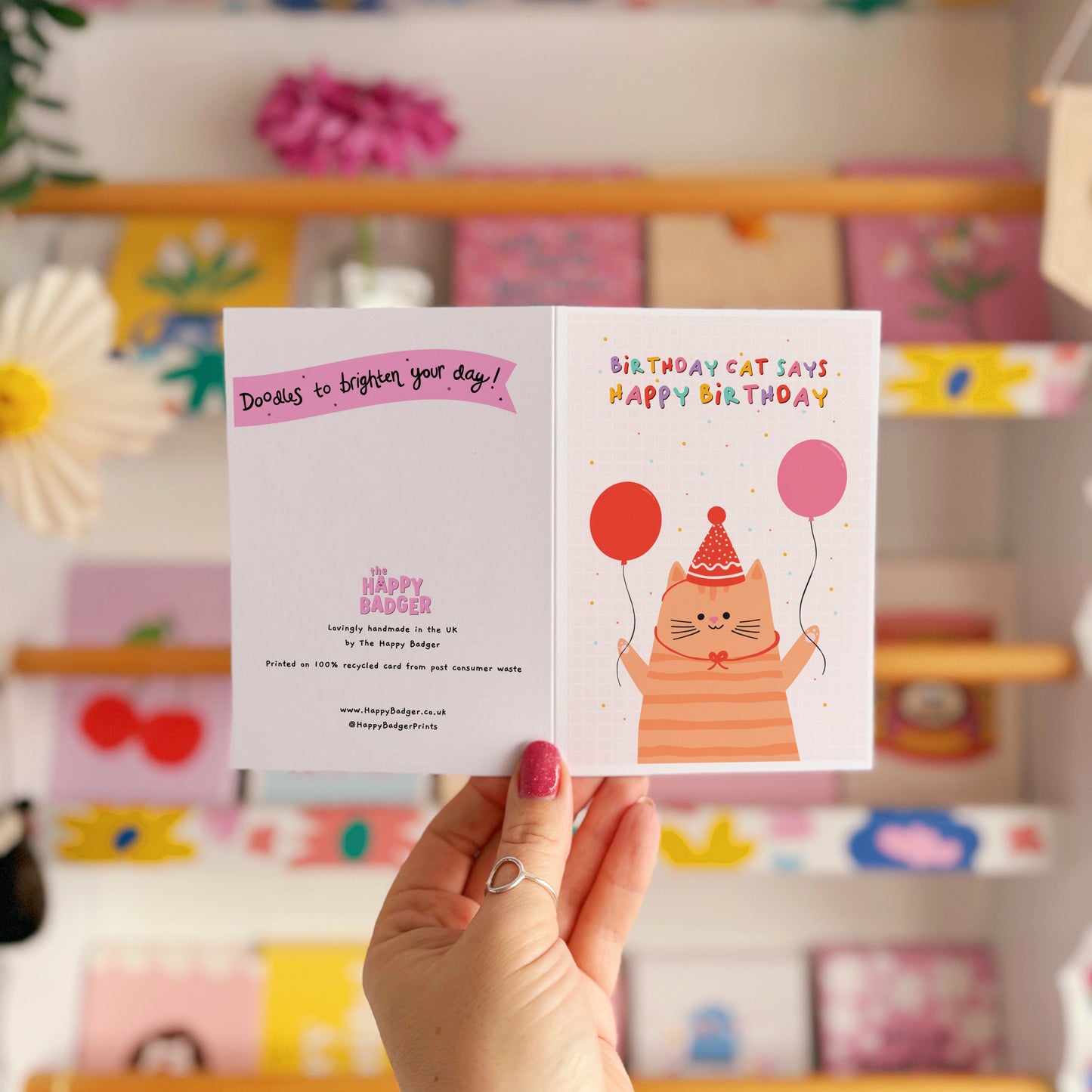 Birthday Cat Card - A6 Greetings Card