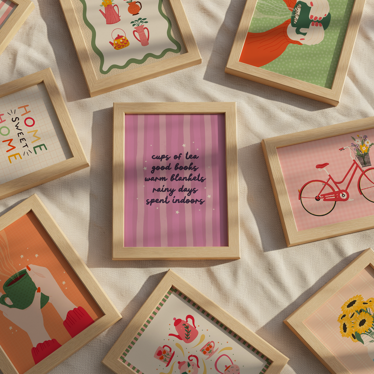 A collection of autumnal prints.