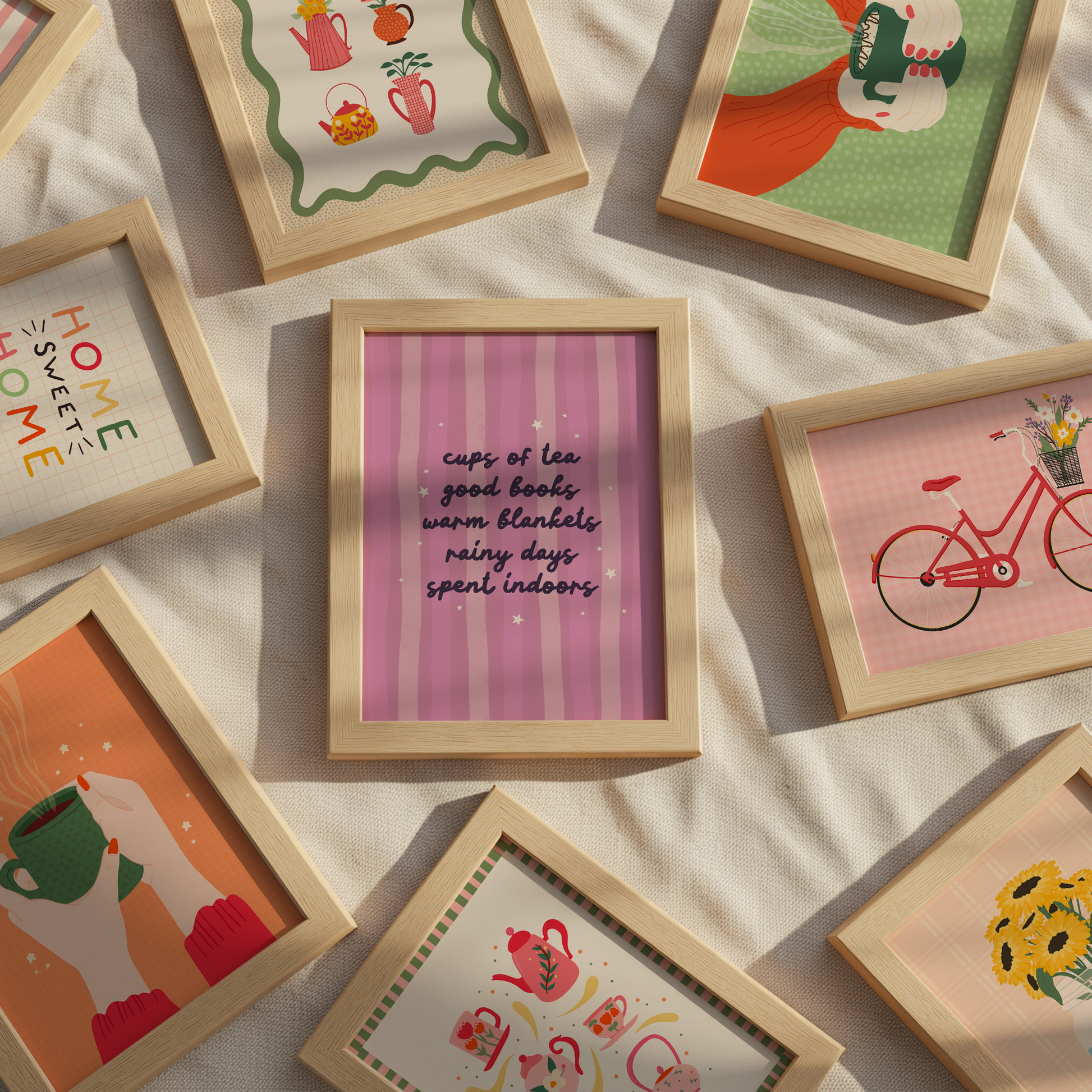 A collection of autumnal prints.