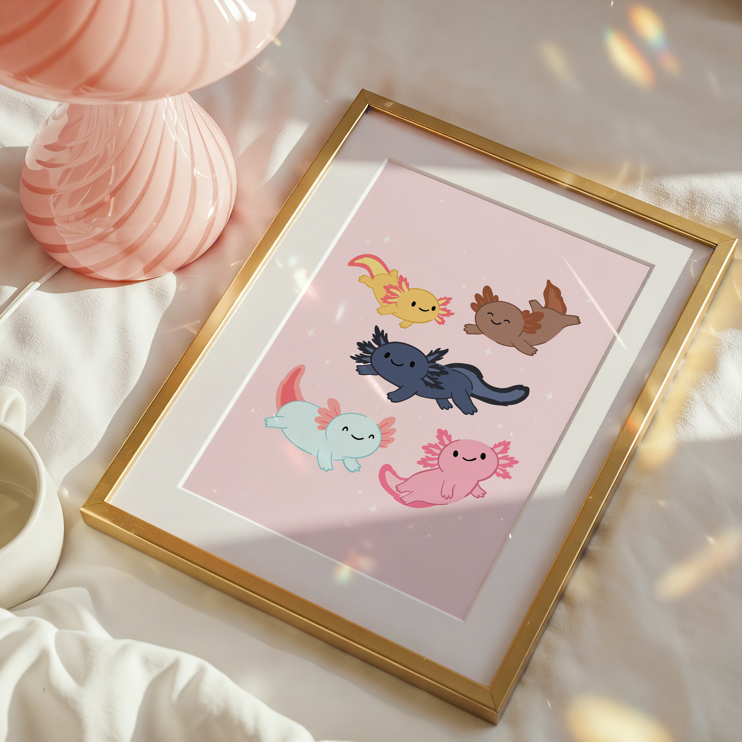 Axolotl Illustration Print
