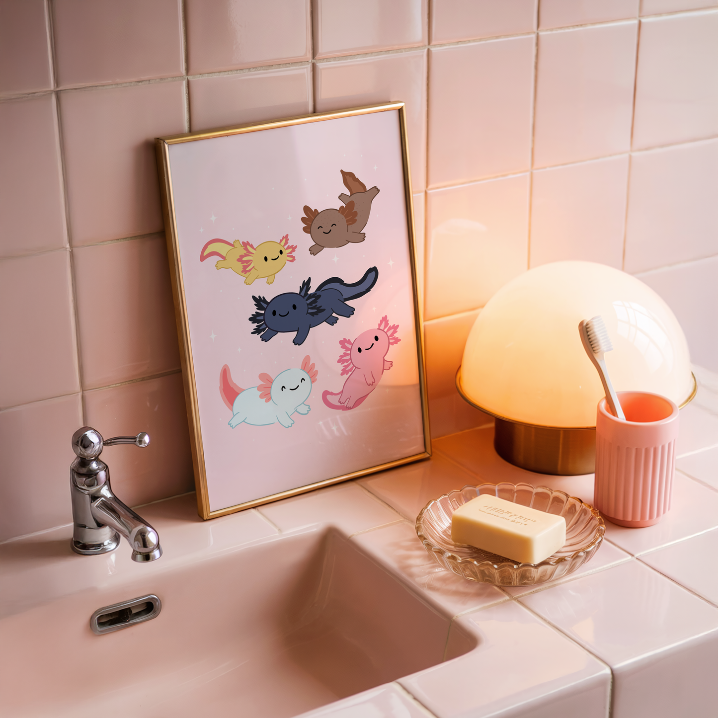 Axolotl Illustration Print