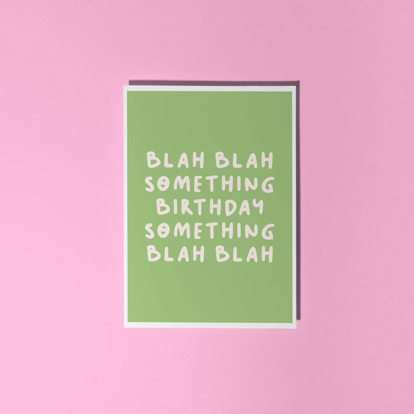 Blah Blah Birthday Card in Green - A6 Greetings Card