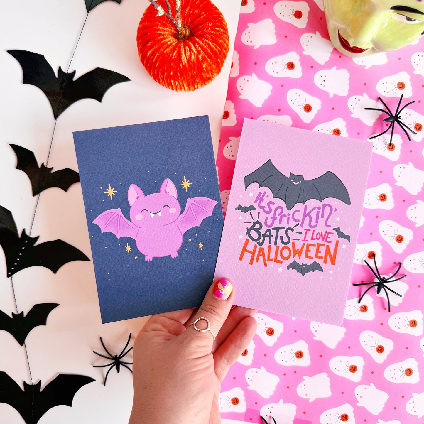 Two Halloween postcards.