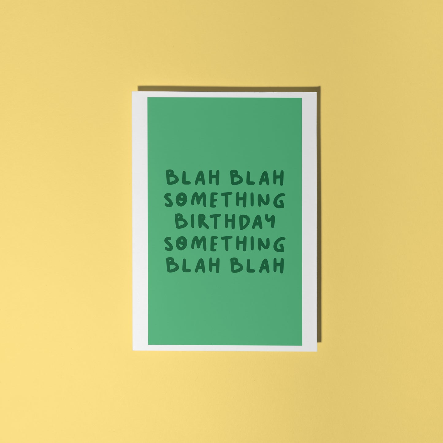 Blah Blah Birthday Card - Green - A6 Greetings Card