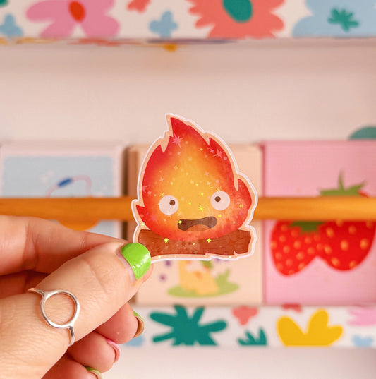 Calcifer the Fire Demon Holographic Sticker