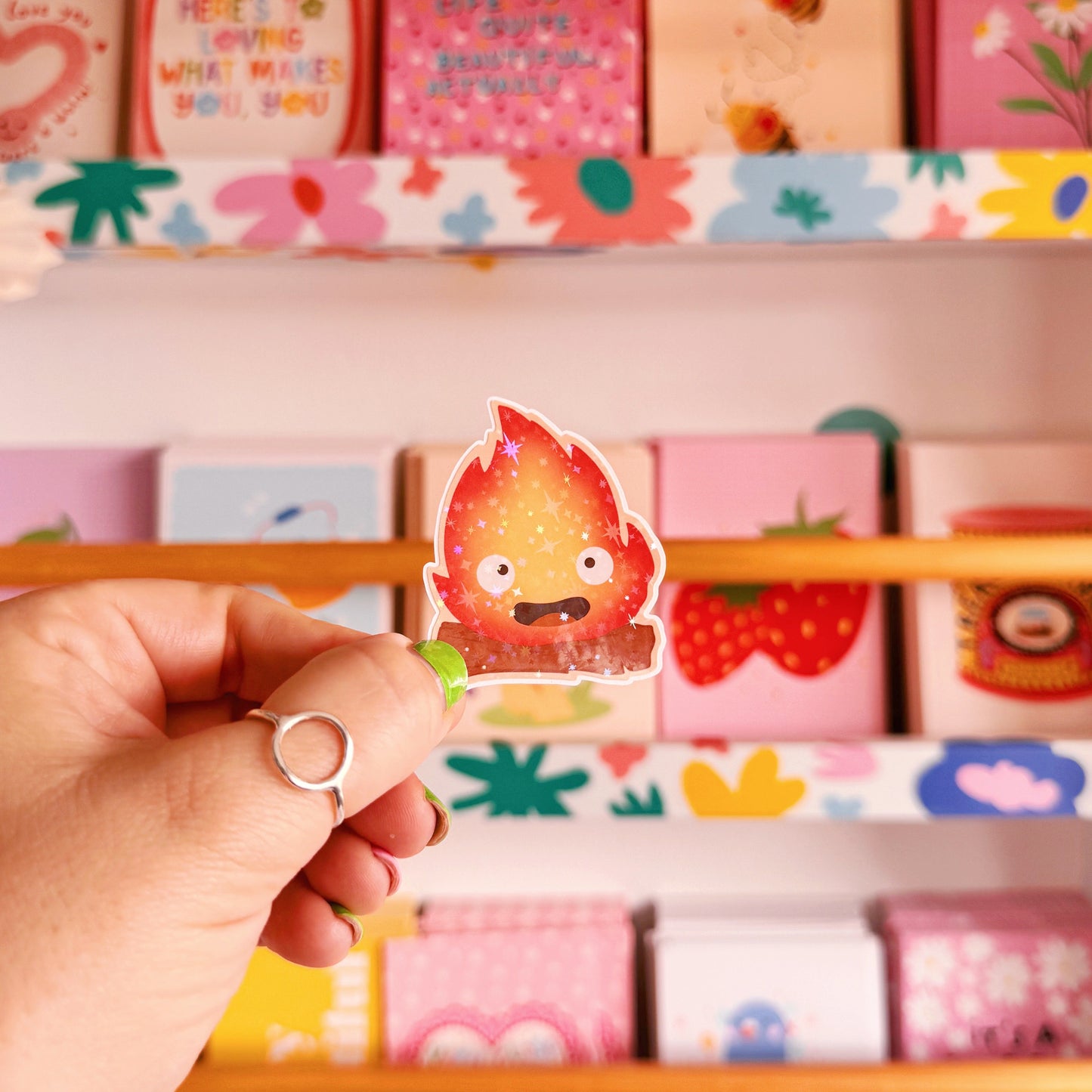 Calcifer the Fire Demon Holographic Sticker