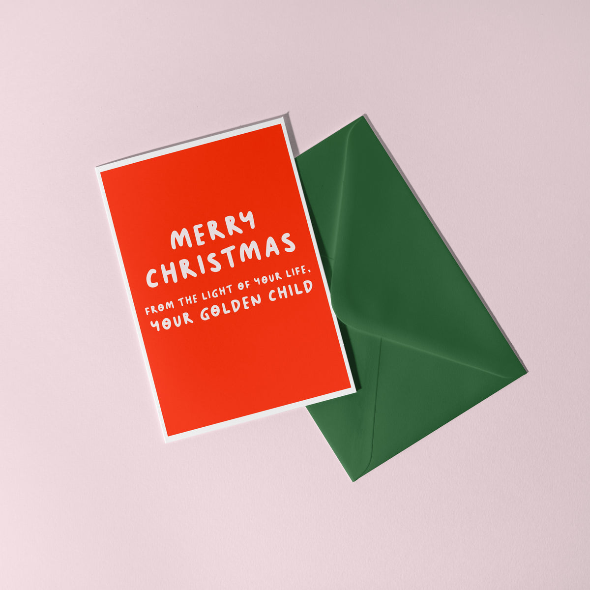 Funny Favourite Child Christmas Card in Red