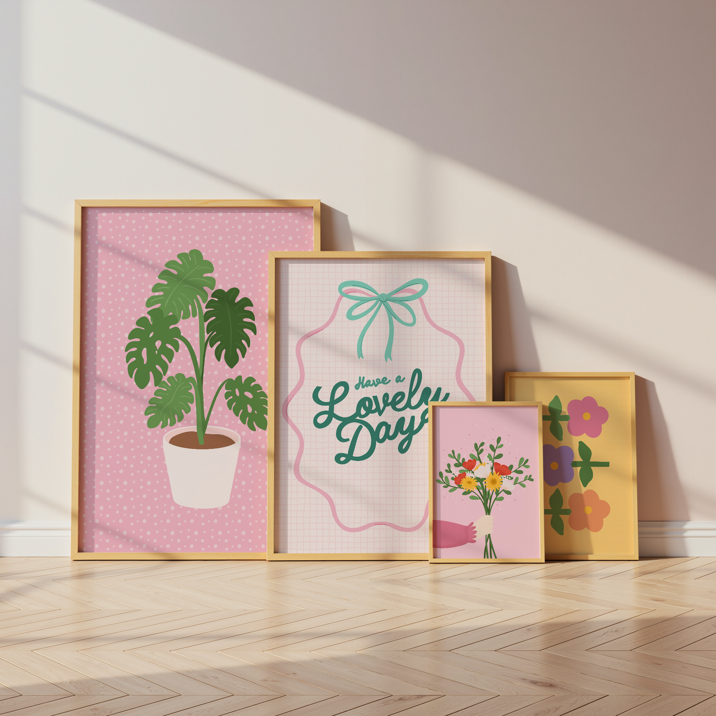 Monstera Print in Pink