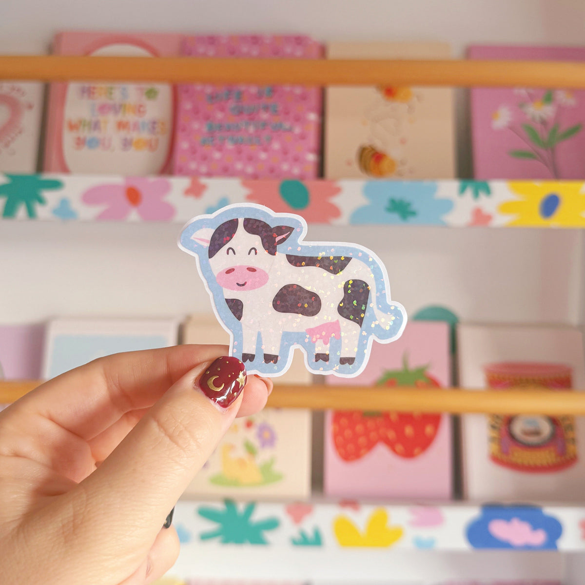 Cow Sticker - Holographic Sticker