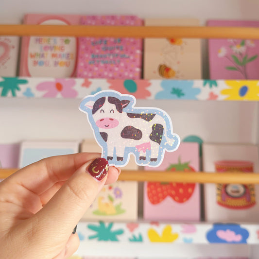 Cow Sticker - Holographic Sticker
