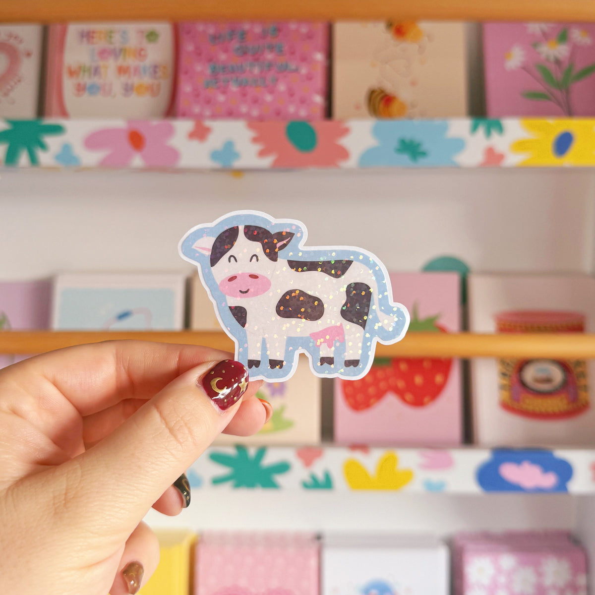 Cow Sticker - Holographic Sticker