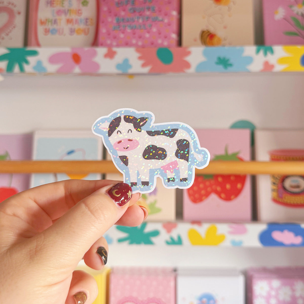 Cow Sticker - Holographic Sticker