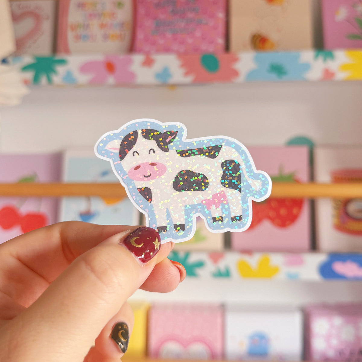 Cow Sticker - Holographic Sticker