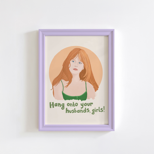 An illustrated portrait print of Gillian Owens from the film Practical Magic.