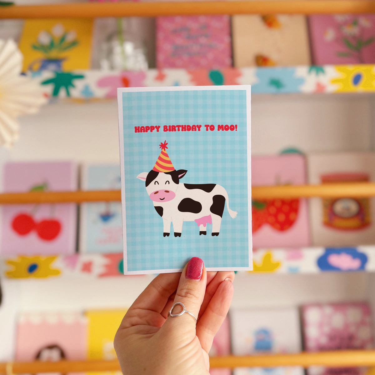 Happy Birthday To Moo - A6 Greetings Card