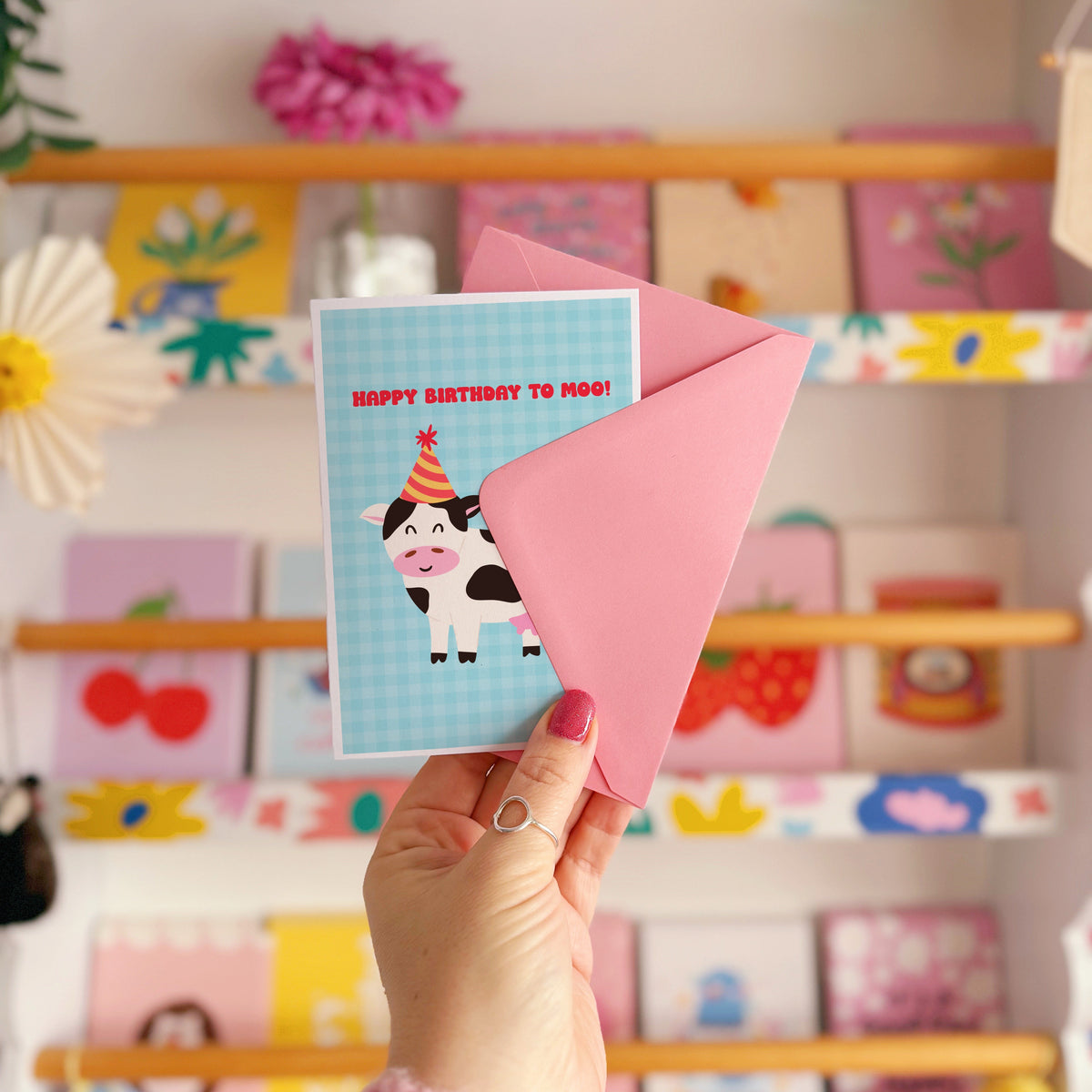 Happy Birthday To Moo - A6 Greetings Card