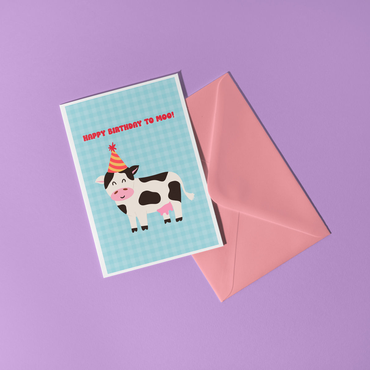 Happy Birthday To Moo - A6 Greetings Card