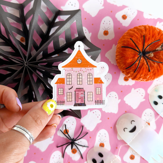 Haunted House Sticker - Halloween Holographic Sticker