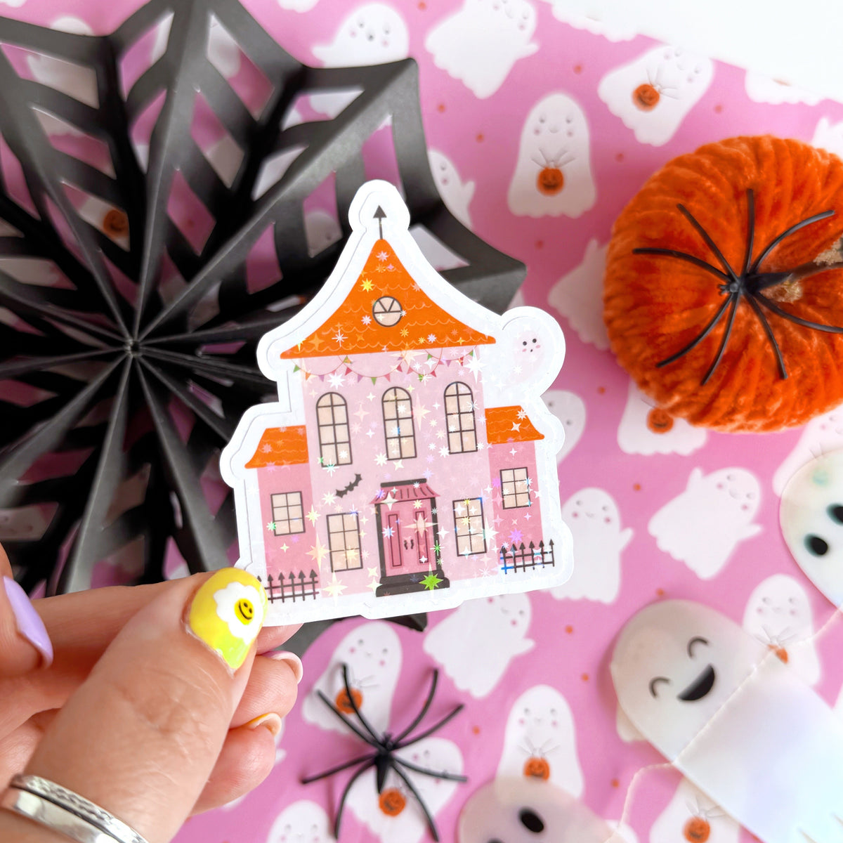 Haunted House Sticker - Halloween Holographic Sticker