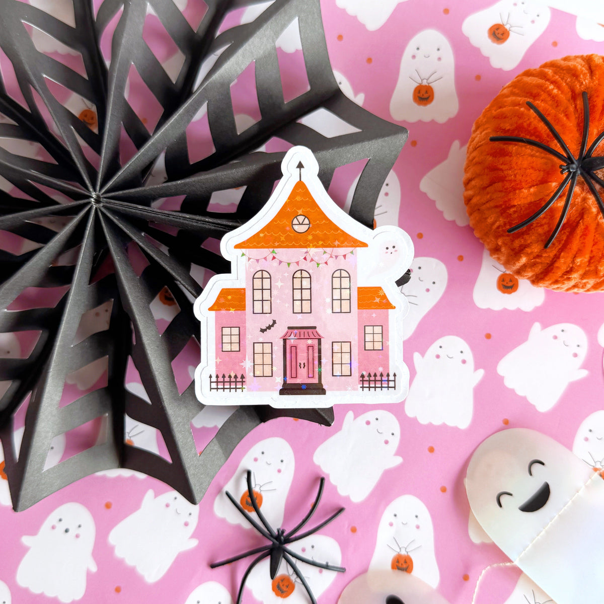 Haunted House Sticker - Halloween Holographic Sticker