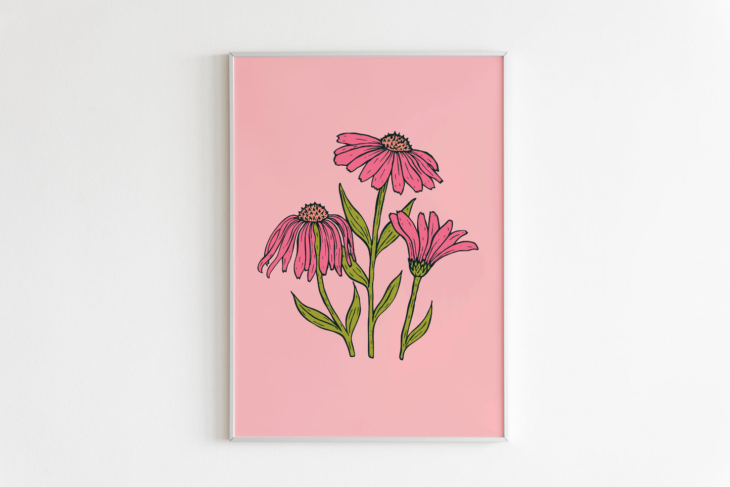 Retro Flower Illustration Print