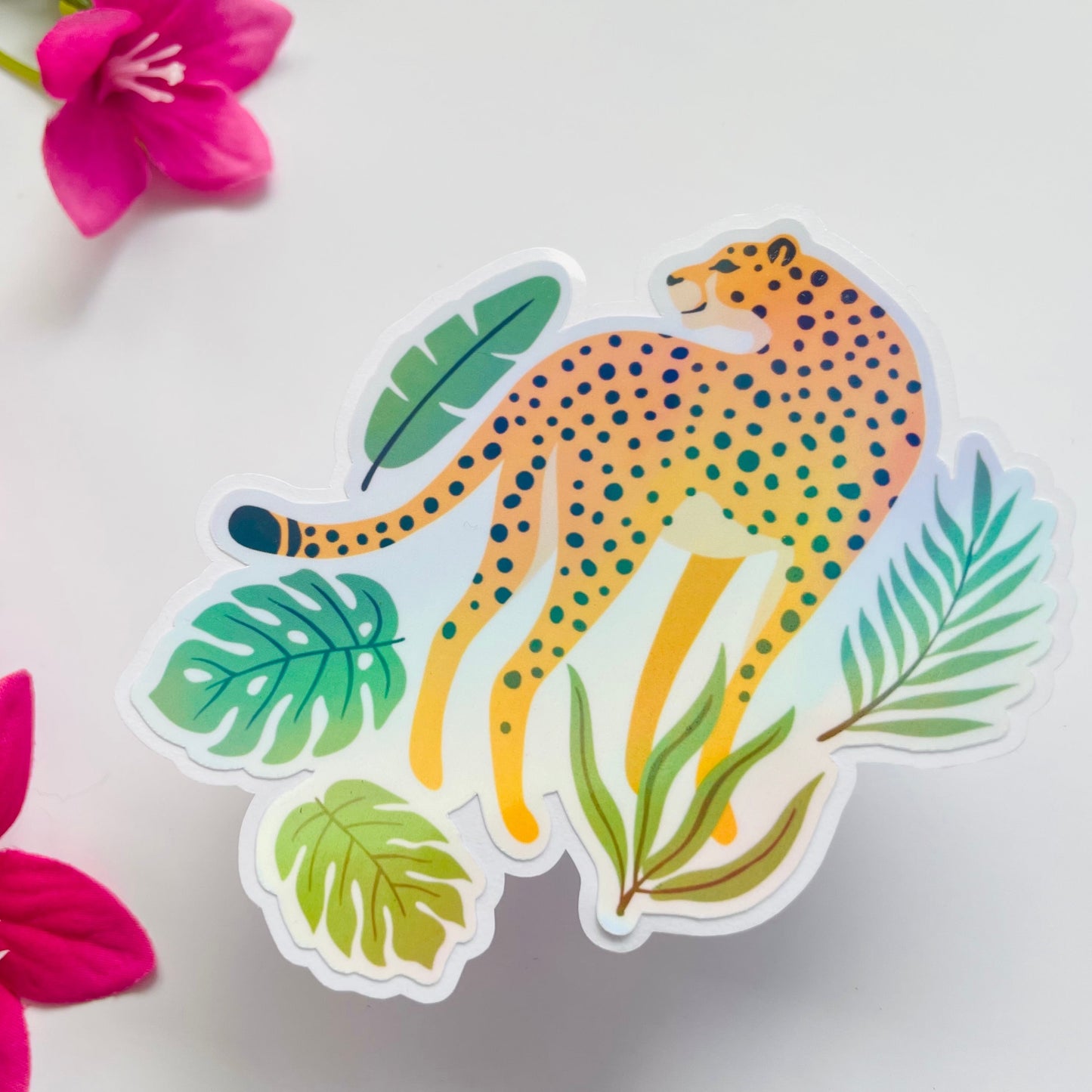 Holographic Leopard Sticker