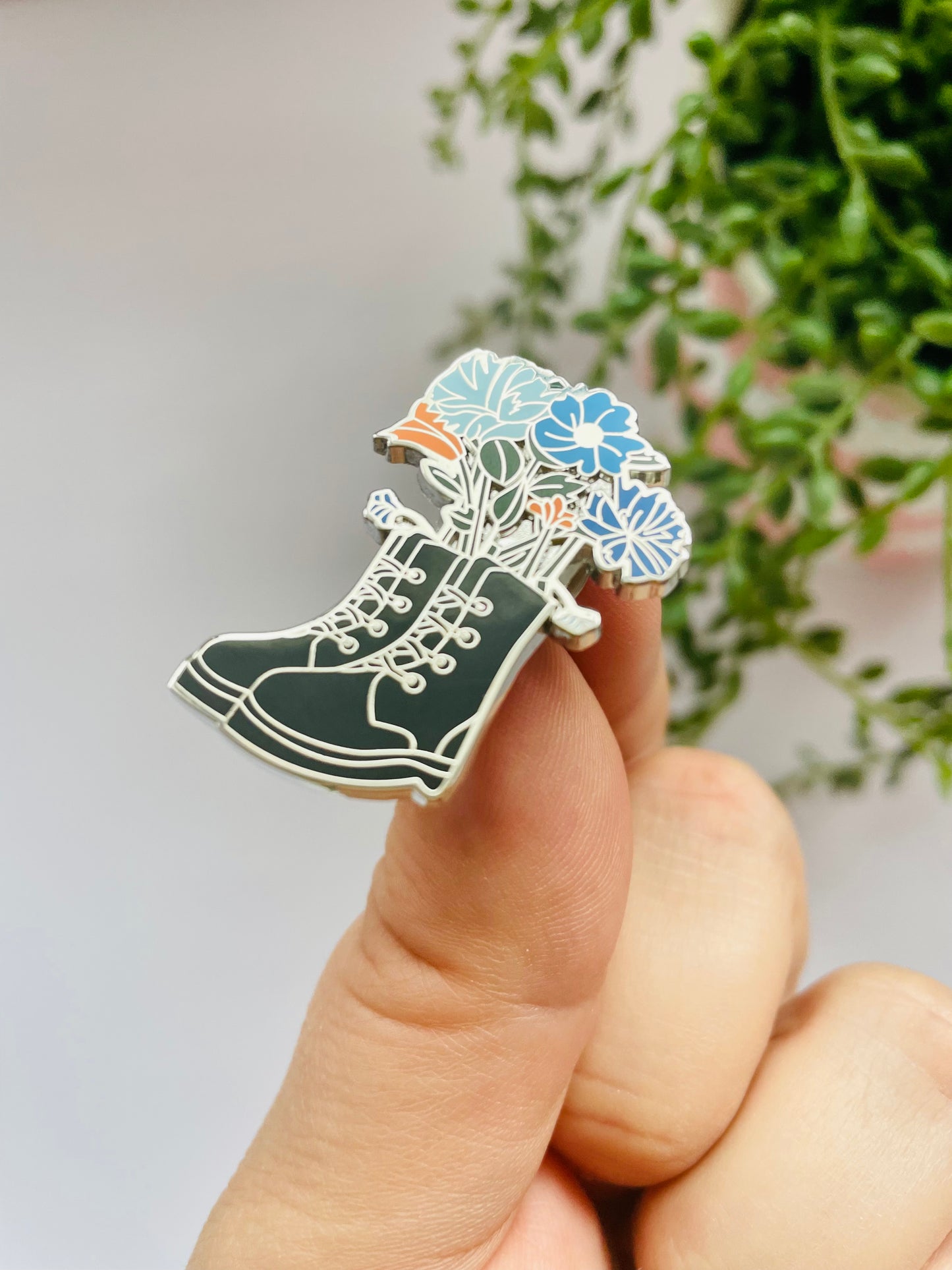 Dr. Martens With Flowers Enamel Pin Badge