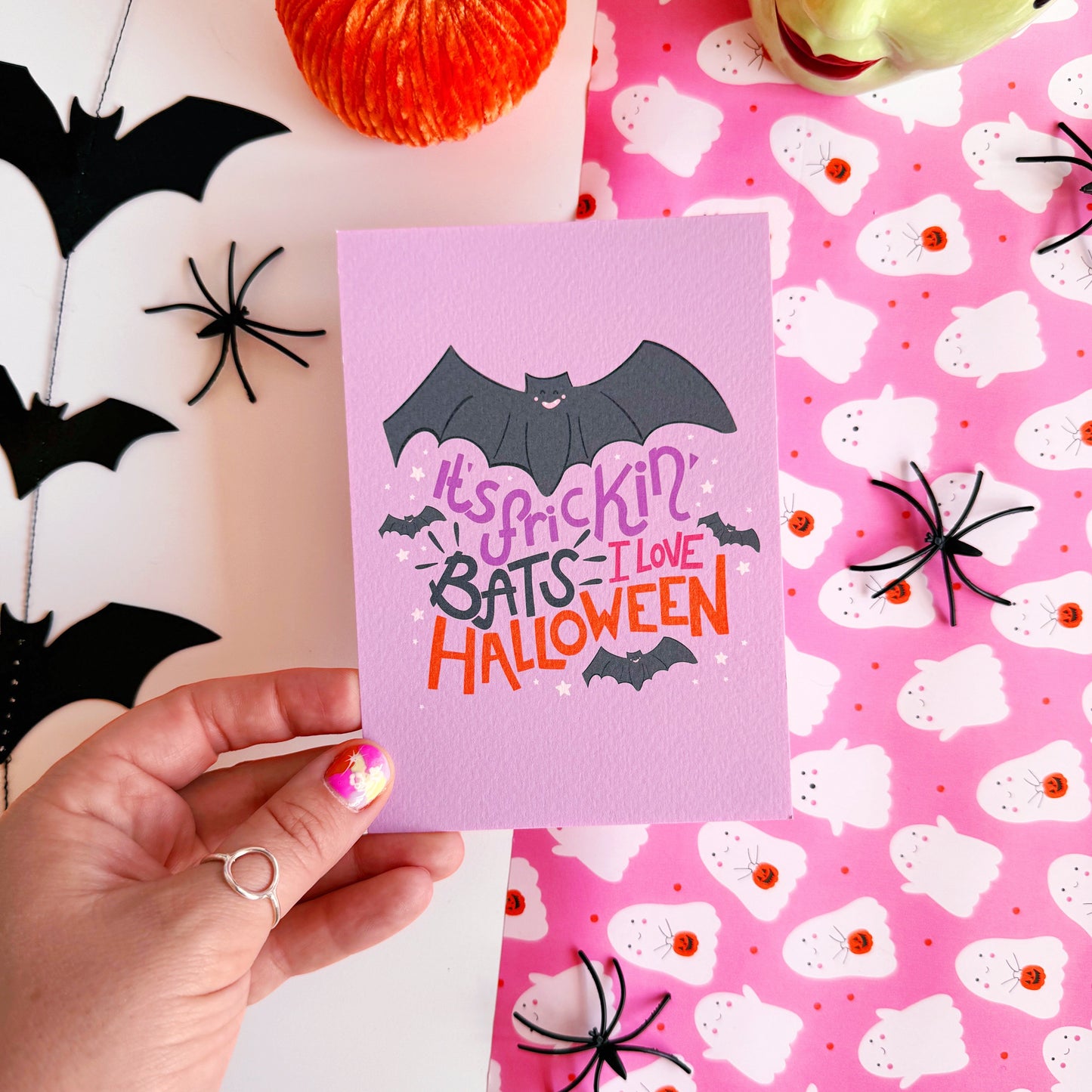 It's Frickin' Bats, I Love Halloween Postcard - Textured A6 Postcard