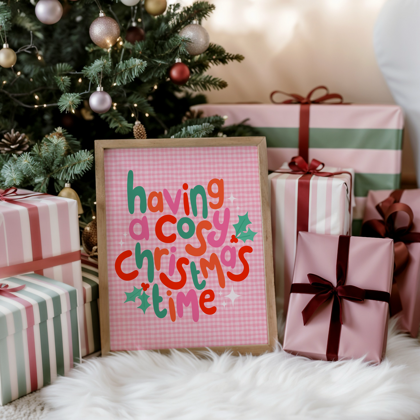 Cosy Christmas Time Print - Festive Quote Wall Art