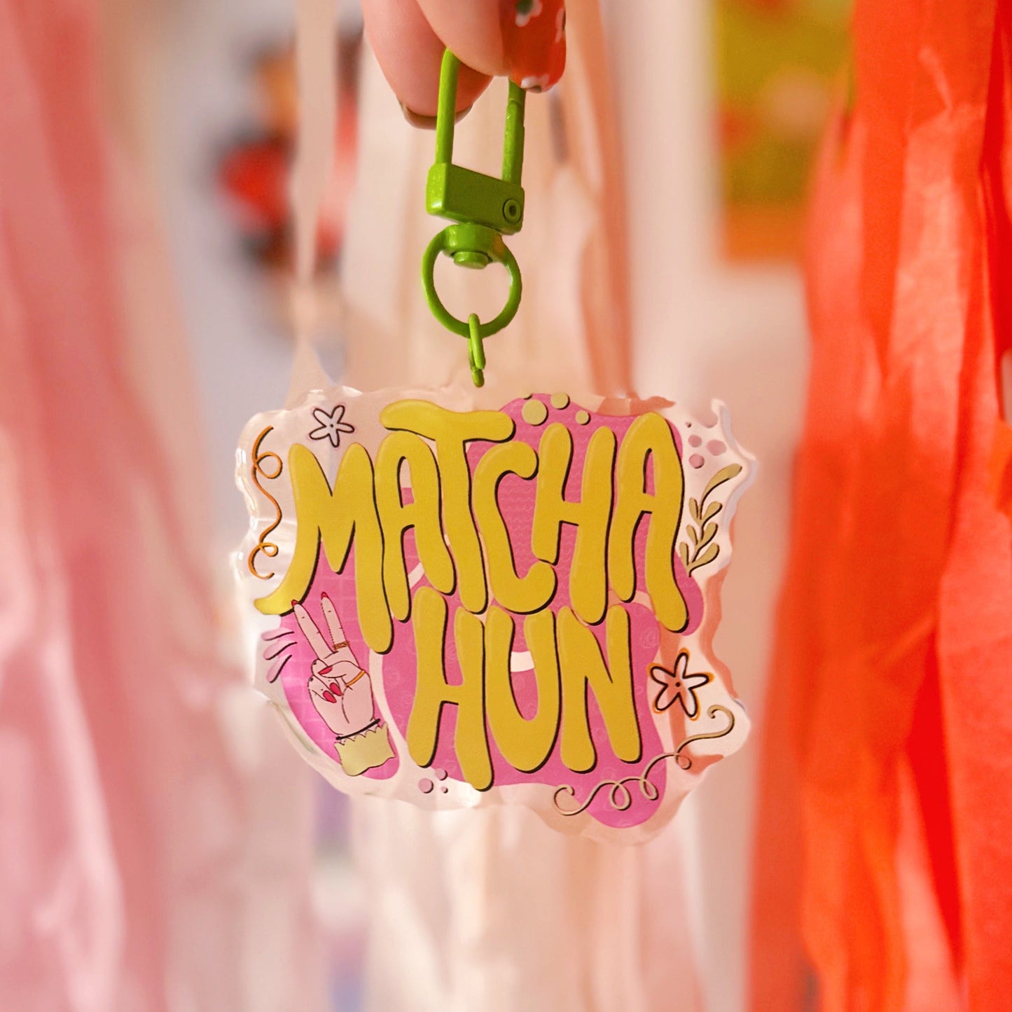 Matcha Hun Keyring - Single Sided Design