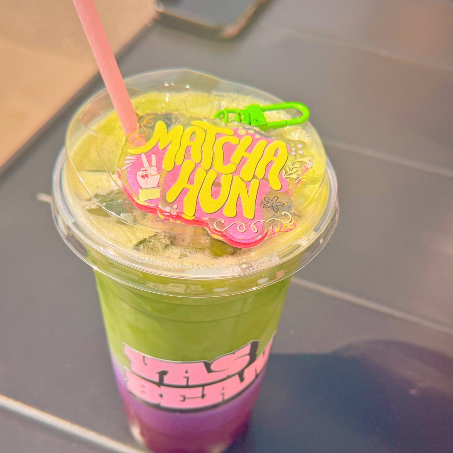 Matcha Hun Keyring - Single Sided Design