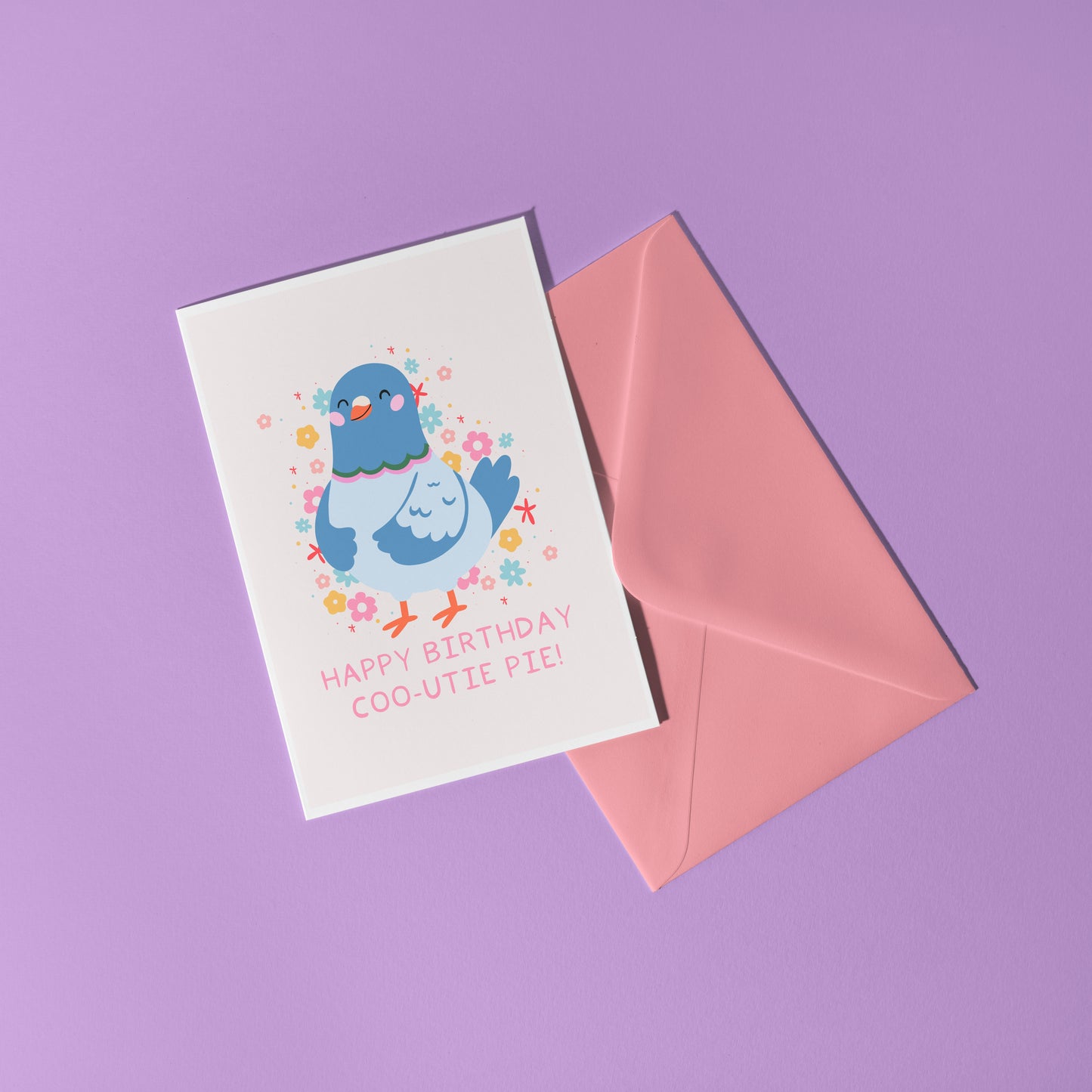 Happy Birthday Coo-Utie Pie Card - A6 Greetings Card