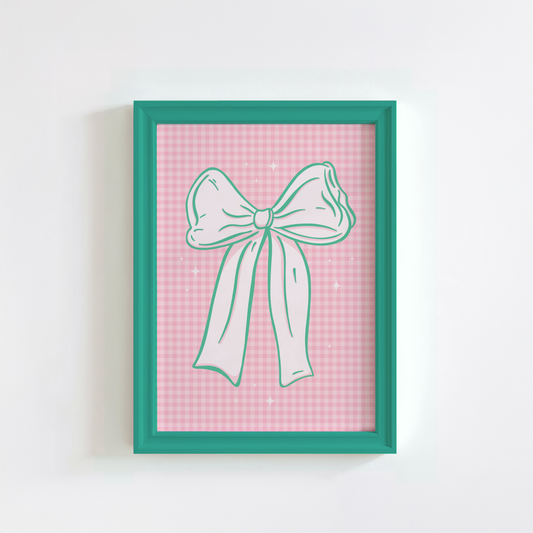 Christmas Bow Print - Festive Coquette Wall Art