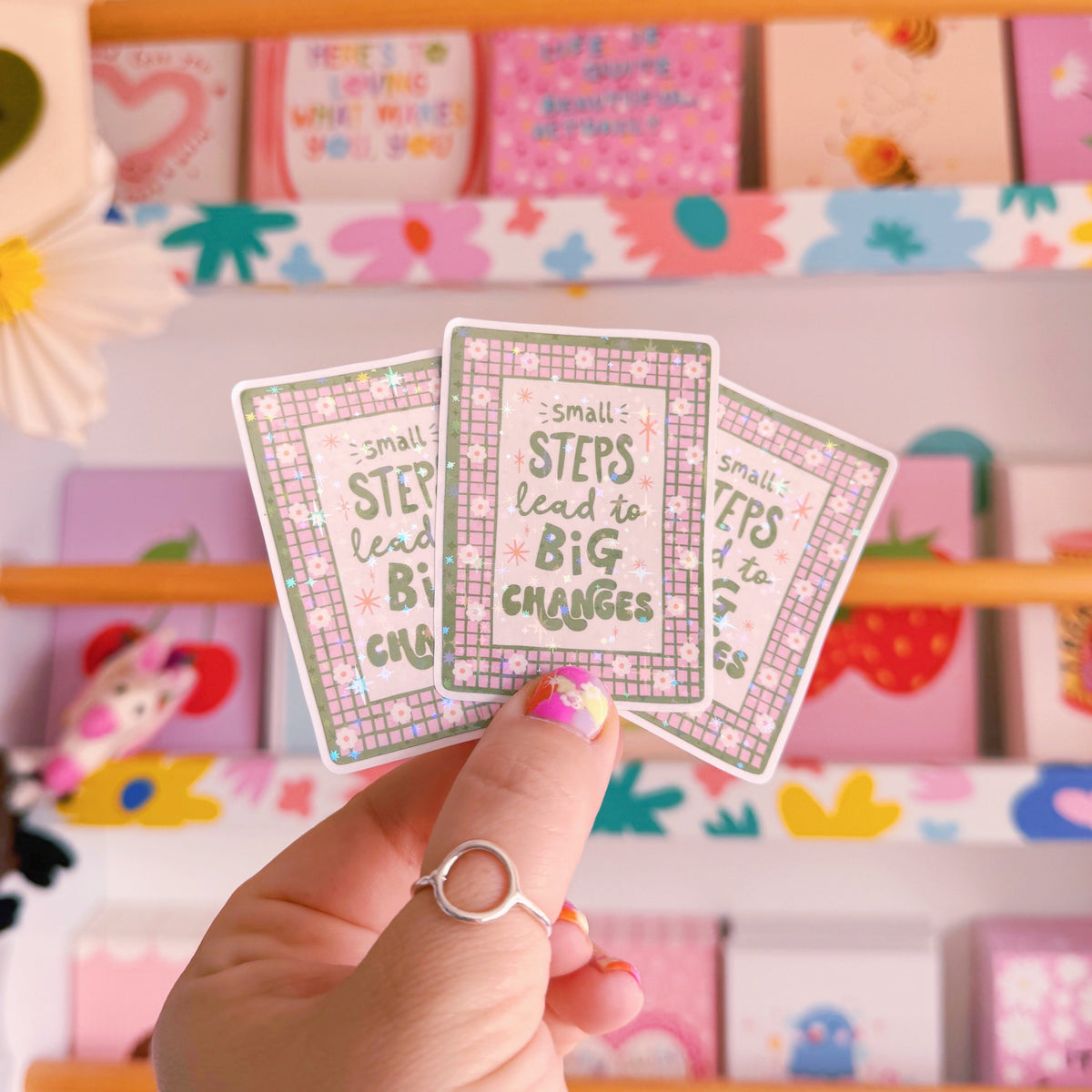 Small Steps Lead To Big Changes Sticker - Holographic Sticker