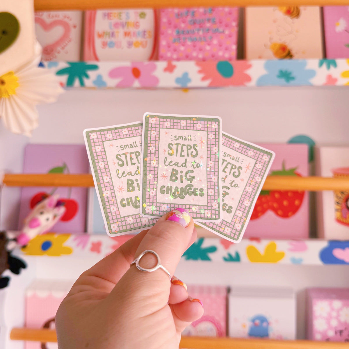 Small Steps Lead To Big Changes Sticker - Holographic Sticker