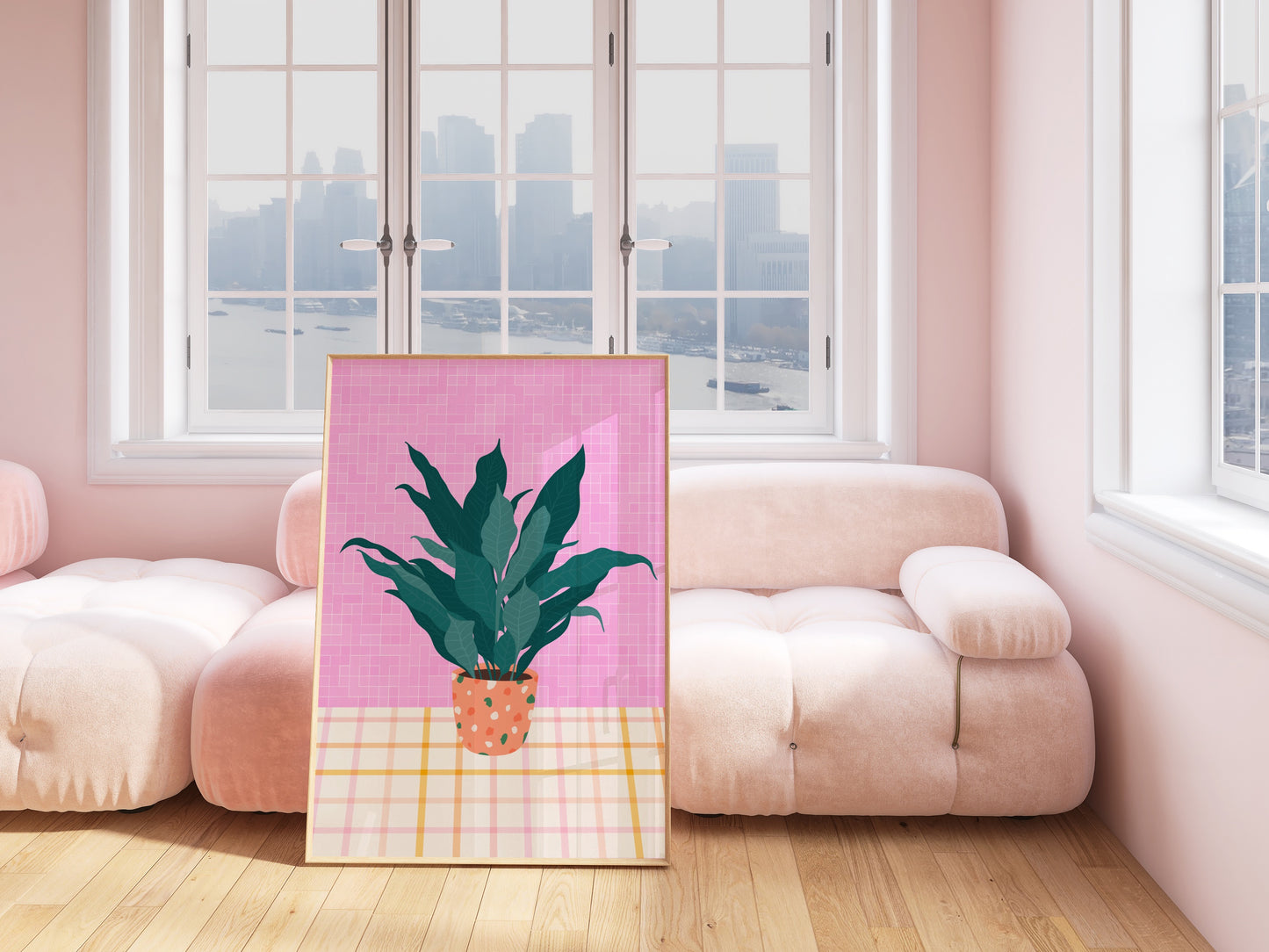 House Plant Print in Pink