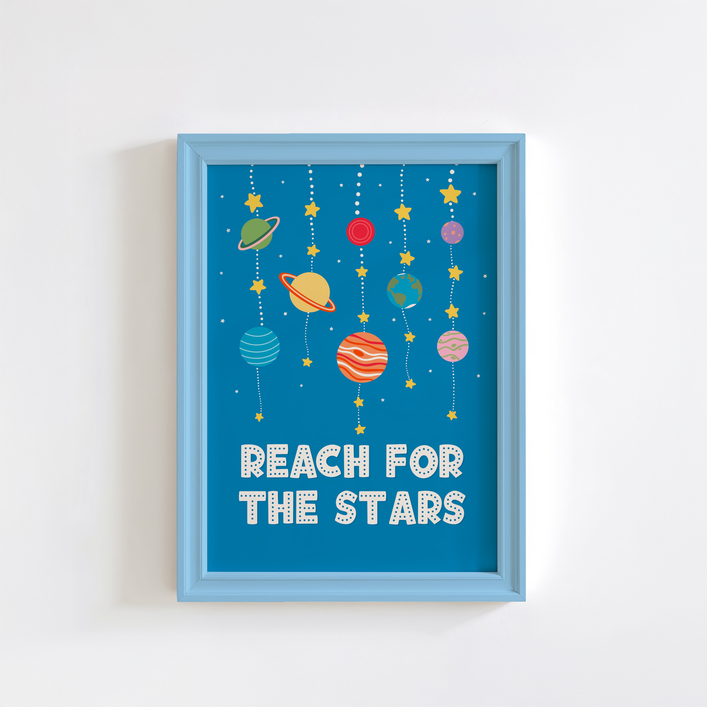 Reach For The Stars Print - Dark Blue