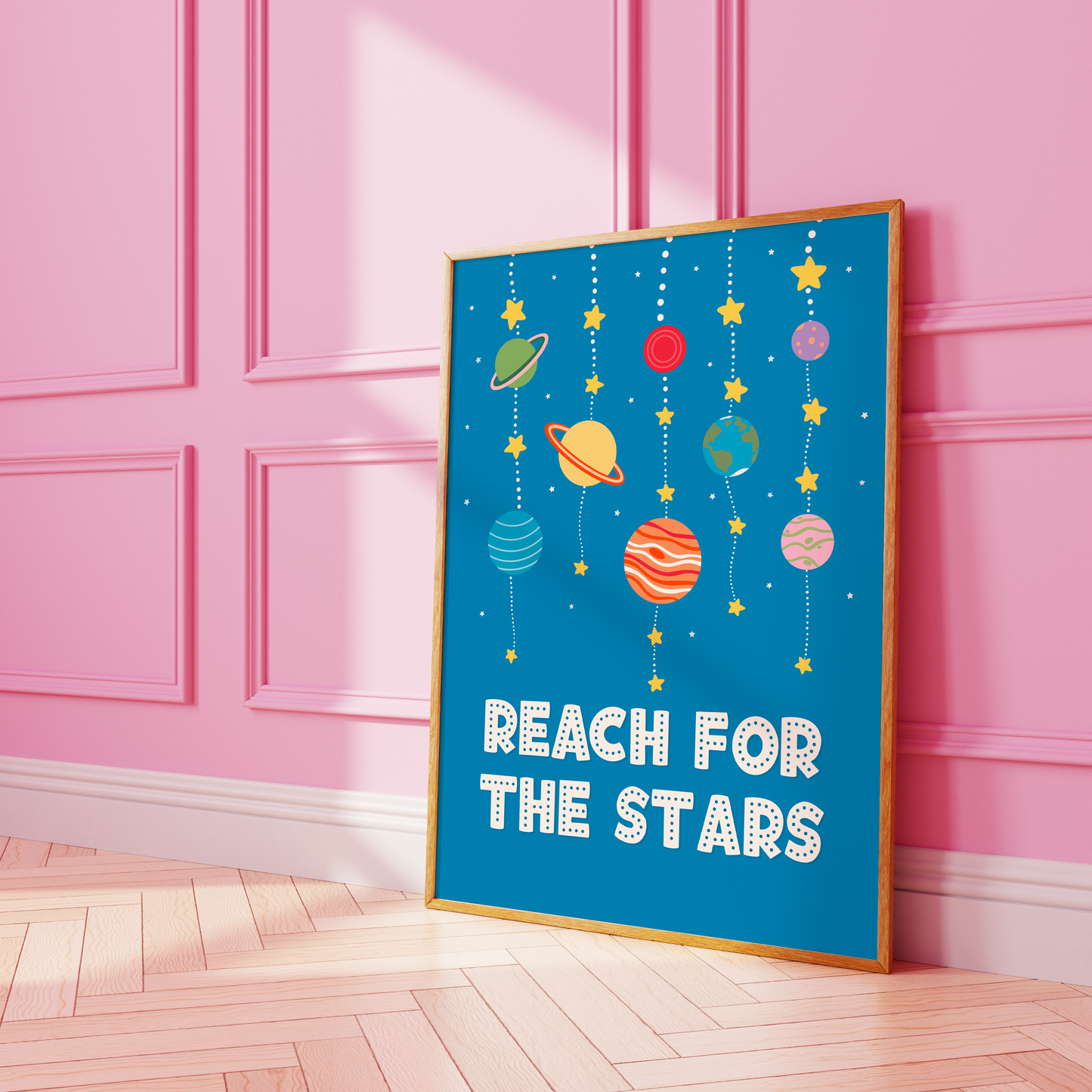 Reach For The Stars Print - Dark Blue