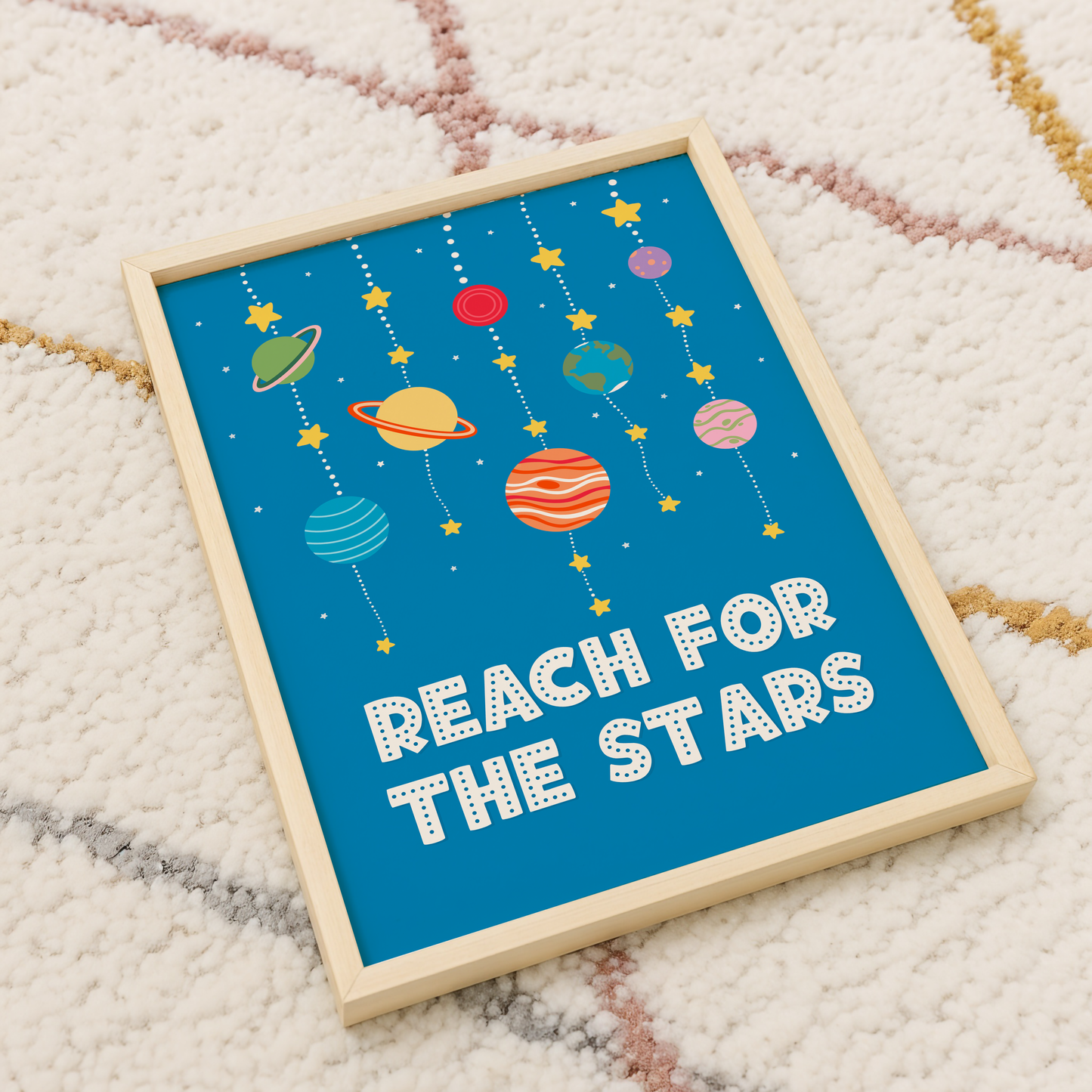 Reach For The Stars Print - Dark Blue